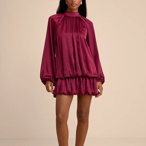 Lulus Satin Drop Waist Dress